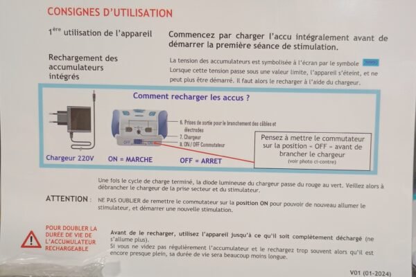 precaution d'emploi batterie eco tens 2